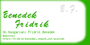 benedek fridrik business card